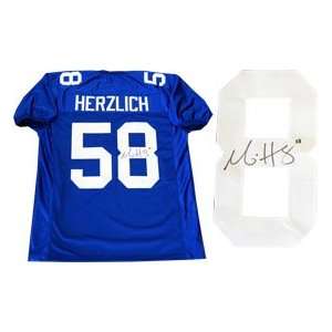  Mark Herzlich Autographed New York Giants Blue Jersey 