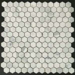  Calacatta Gold 1 Hexagon Mosaic Tile Honed   Marble from 