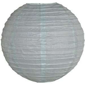  12 Inch Ice Blue Even Ribbed Paper Lantern