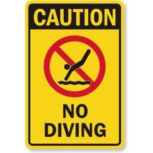 Caution No Diving (With Graphic) High Intensity Grade Sign 
