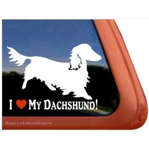   Love My Dachshund Vinyl Window Decal Weiner Dog Sticker Automotive