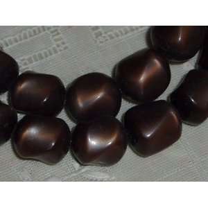   Vintage Chocolate Brown Lucite Moonglow Beads Arts, Crafts & Sewing