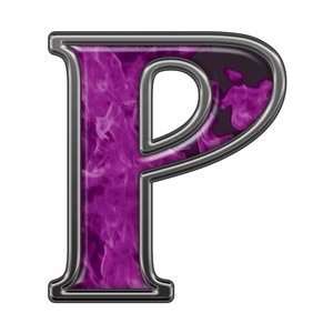  Reflective Letter P with Inferno Purple Flames   16 h 