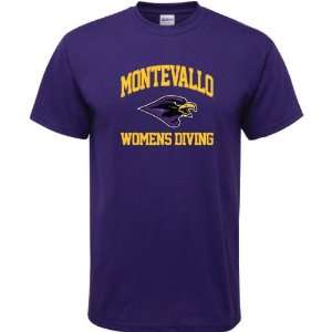  Montevallo Falcons Purple Womens Diving Arch T Shirt 