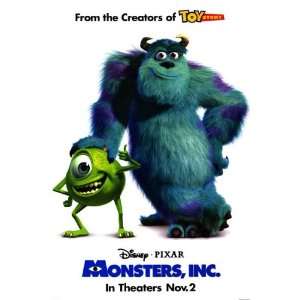  Monsters Inc Movie Poster Double Sided Original 27x40 