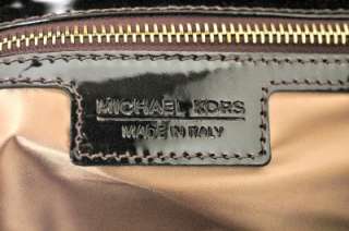 Michael Kors Sutton Lg. shoulder Black & White Tweed wPatent Details 