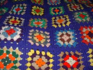 Handmade Crochet Afghan Throw Blanket granny square  