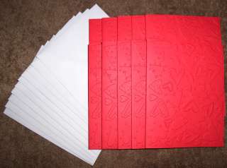 VALENTINE CARD KIT 10 HEARTS EMBOSSED CARD FRONTS INCLUDES CARDS AND 