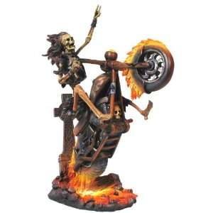  Skeleton Riding a Motorcycle Sculpture