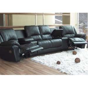  Wildon Home 757XSEC Promenande Leather Home Theater Sectional 