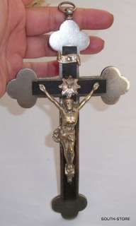 ANTIQUE CLOVER ENDS LARGE CHURCH CRUCIFIX 7. I HAVE MORE 