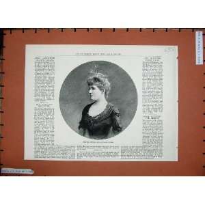 1888 Miss Macintyre Royal Italian Opera Lady Woman