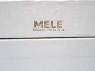 Vintage Mele Jewelry Box Beige and Gold 3 Tiers  