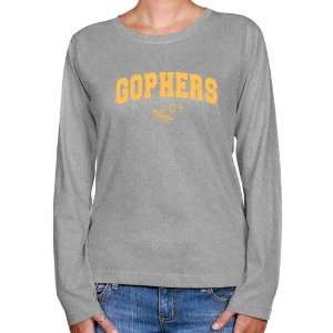 NCAA Minnesota Golden Gophers Ladies Ash Logo Arch Long Sleeve Classic 