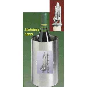 Space Shuttle Wine Chiller with Space Shuttle Pewter Bottle Stopper 