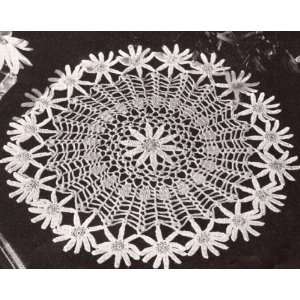 Vintage Crochet PATTERN to make   Bright Daisy Flower Doily Mat. NOT a 