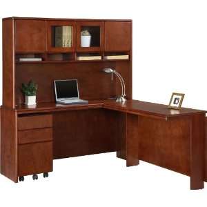   shaped Computer Desk with Hutch & Mobile File