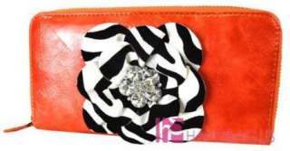   new softcase coin purse with zebra flower and crystal accents purse