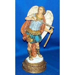 10 tall resin figurine   St. Michael the Archangel with drawer on the 