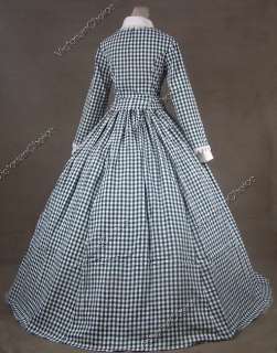 Civil War Victorian Cotton Blend Ball Gown Day Dress Cosplay 145 XL 