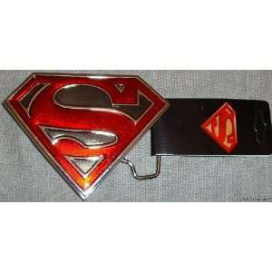  SUPERMAN Metal / Enamel DC Comics Red Logo Belt BUCKLE 