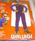 Super Mario Waluigi Jumpsuit Costume Dress up Child L 10 12 NIP