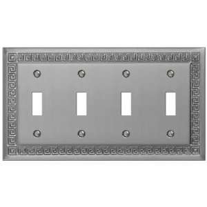  Meander Pewter   4 Toggle Wallplate