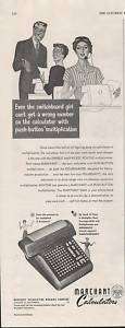 1950 VINTAGE MARCHANT AMERICAS FIRST CALCULATOR AD  