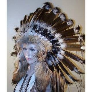  Native American War Bonnet Feather Headdress, Reproduction 