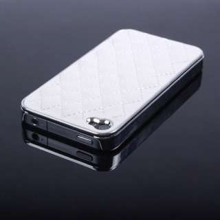   Fashion Elegant Leather Hard Back Case Cover For iPhone 4/4G White