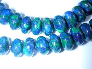 8mm Genuine Azurite Malachite Rondelle Bead 42 Beads  