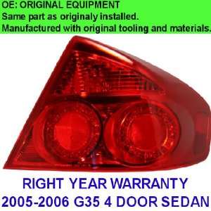  05 06 INFINITY G 35 SEDAN TAIL LIGHT RIGHT Automotive