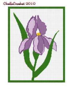 Beautiful Iris Flower Afghan Crochet Pattern Graph  