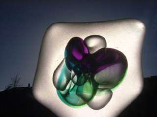 IRREGULAR SHAPE GLASS PAPERWEIGHT SIGNED BY GRANT  