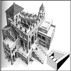 Hand Made Oil Reproduction   Maurits Cornelis Escher   24 x 24 inches 