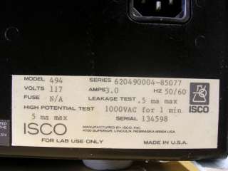 ISCO Electrophoresis Power Supply Model 494  