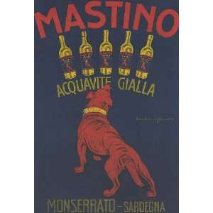  MASTINO RED DOG MONSERRATO SARDEGNA VINTAGE POSTER CANVAS 