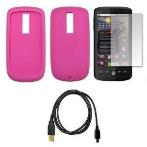  Hot Pink Silicone Gel Skin Cover Case + Screen Protector 