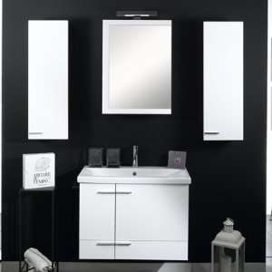 Iotti NS9 Modern Bathroom Vanity Set with Rectangular Mirror, Light 