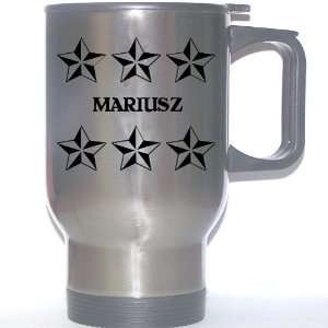  Personal Name Gift   MARIUSZ Stainless Steel Mug (black 