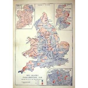    1900 PARLIAMENTARY MAP ENGLAND IRELAND SCOTLAND