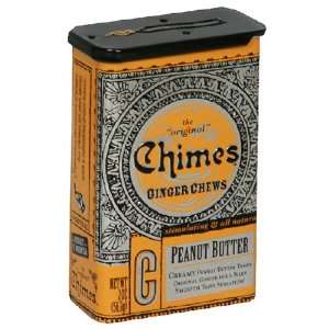 Chimes Peanut Butter Ginger Chews, 2 Ounce Tins (Pack of 20)  