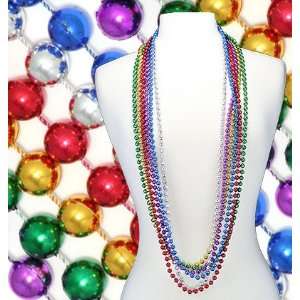  mm Round Mardi Gras Throw Beads 6 Colors (1 Dozen) 