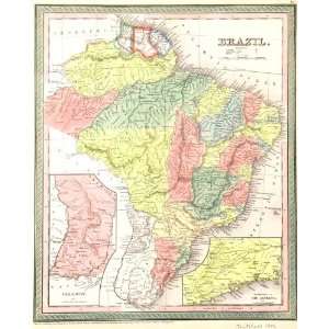  Antique Map of South America Brazil, 1854