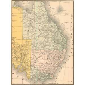    McNally 1887 Antique Map of Eastern Australia