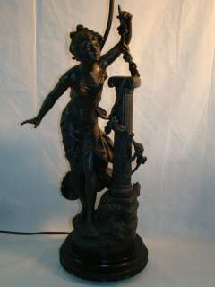 Old FRENCH Art Nouveau JB HIRSCH Figural MOREAU Statue LAMP Collection 