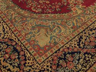   Handmade Antique Persian Laver Kerman Wool Rug. Great Condition 1978