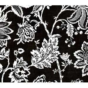  Black and White Jacobean Linen Wallpaper