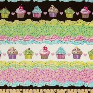  44 Wide Cupcakes Stripes Multi Fabric By The Yard Arts 