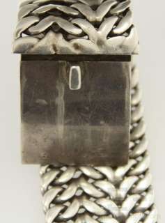 Designer Sterling Silver Mesh Chain Link Cuff Bracelet  